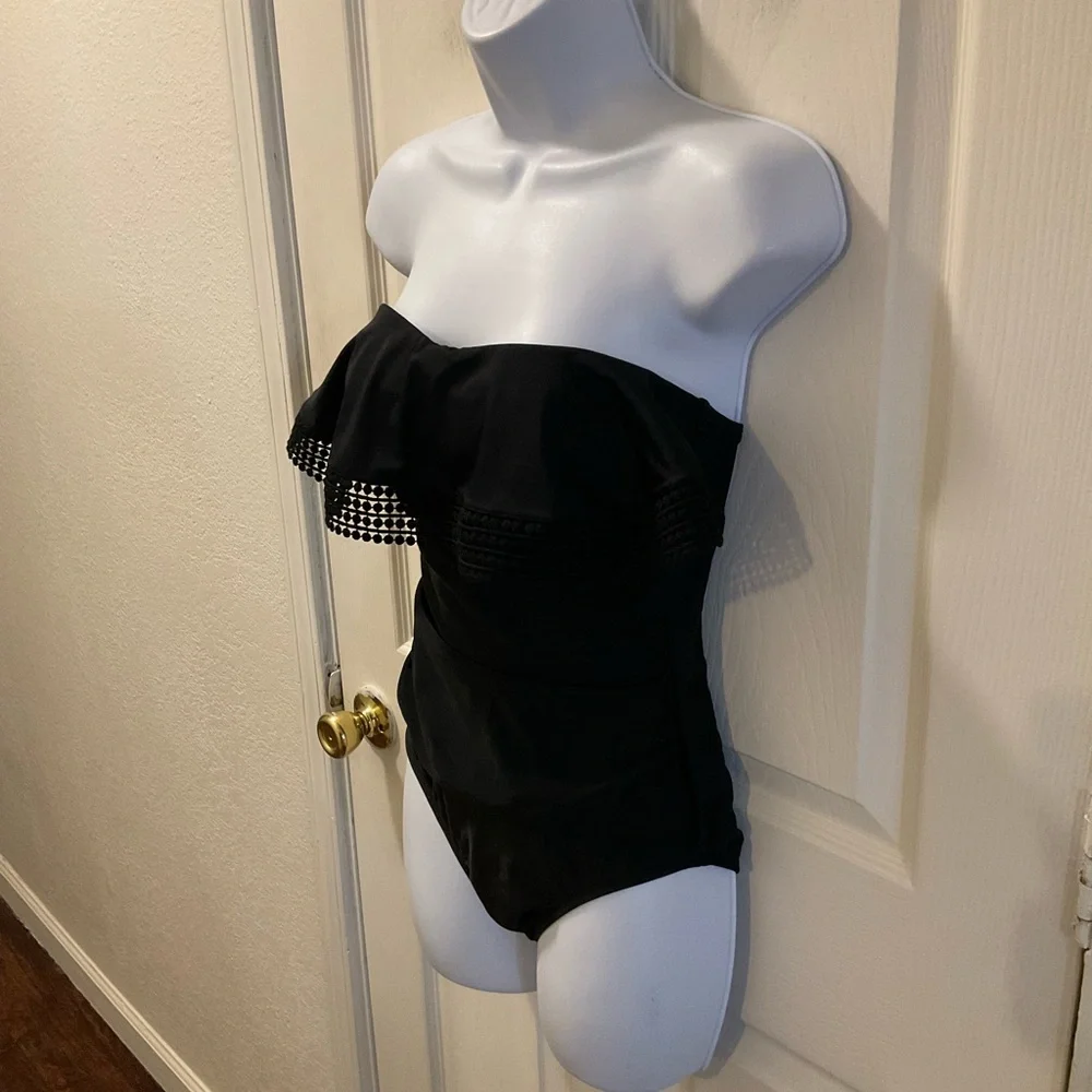 Kona Sol Elegant Black One-Piece Swimsuit - Picture 2 of 16